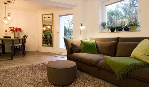 **fully furnished** idyllic & quiet garden apartment in 20s villa