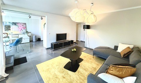 Furnished, all-inclusive, luxurious terrace apartment with Neckar view and underground parking space