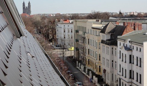 Vollmöbliertes DG-App mit Blick über die Dächer Magdeburgs