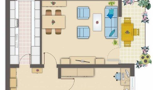 Bright 3-room condominium with balcony