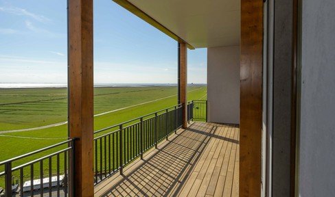 Fantastic newly built vacation apartment with panoramic North Sea view