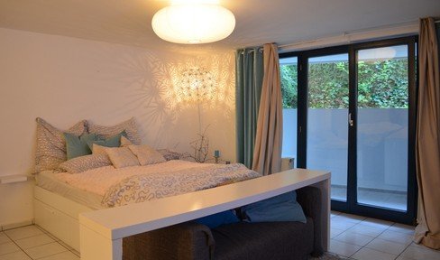 Ideal für Singles - 1-Zimmer Souterrain-Wohnung mit Terrasse!