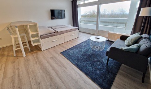 Furnished 1 room apartment with parking space in Hamburg Osdorf at the Elbe EKZ