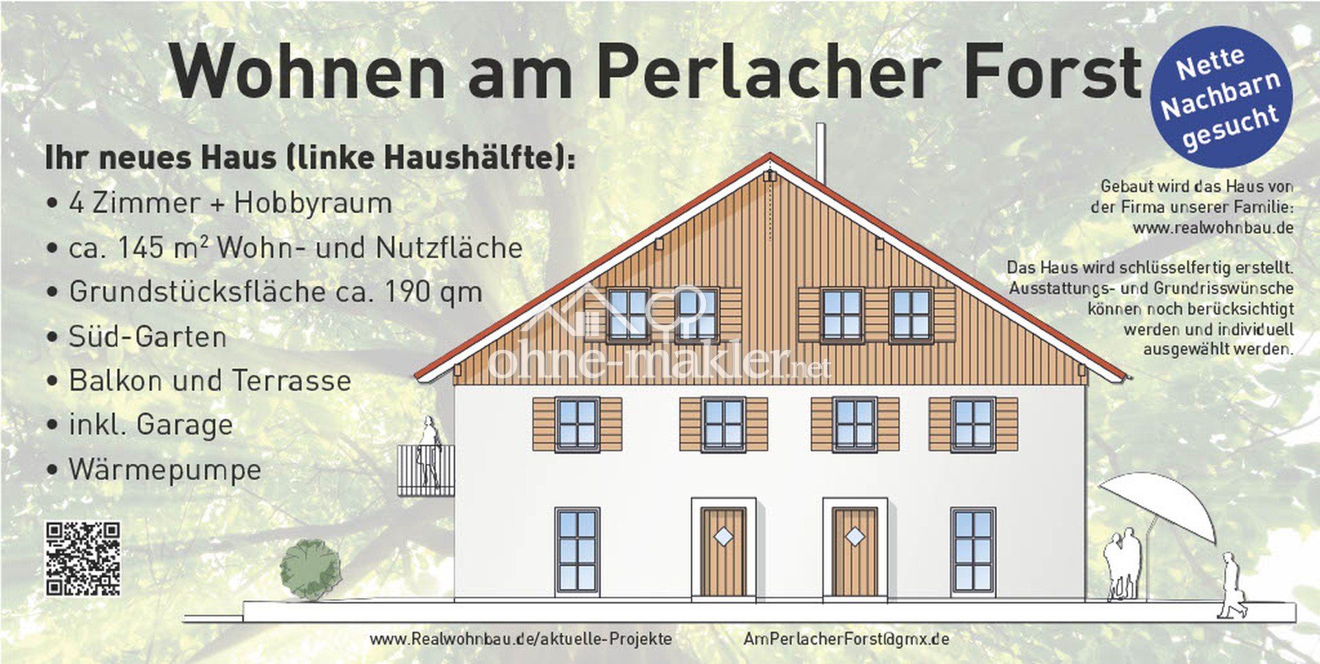 Grün und ruhig: Schöne Neubau-Doppelhaushälfte am Perlacher Forst/Giesing/Harlaching v. Privat